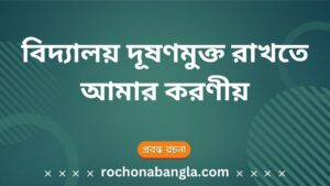 বিদ্যালয় দূষণমুক্ত রাখতে আমার করণীয়